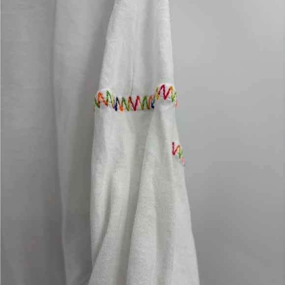 Lisa Todd white Top preppy Comfort cotton snitched long sleeve size small - Picture 7 of 13